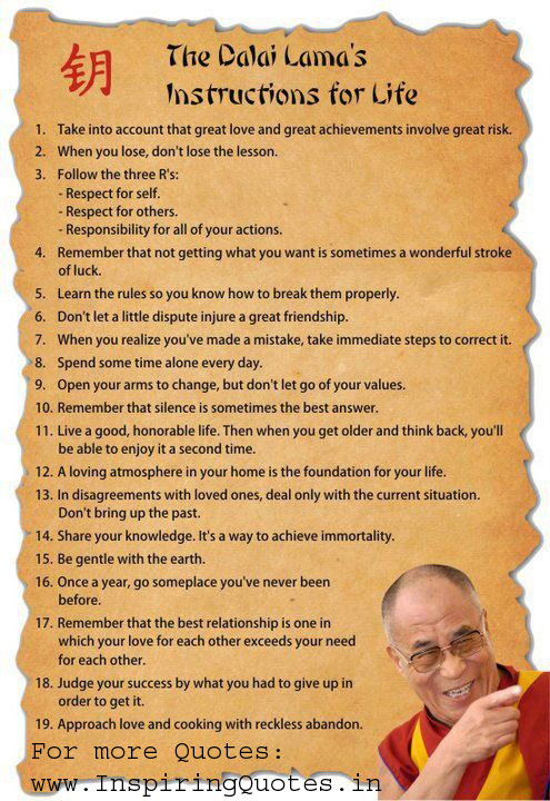 Dalai Lama Quote for Good Life